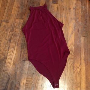 Forever 21 Red High Neck Bodysuit